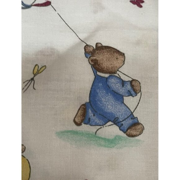 Vtg Mount Vernon Mills Crib Sheet & Receiving Blanket Teddy Bears Ducks Nursery - Picture 3 of 4